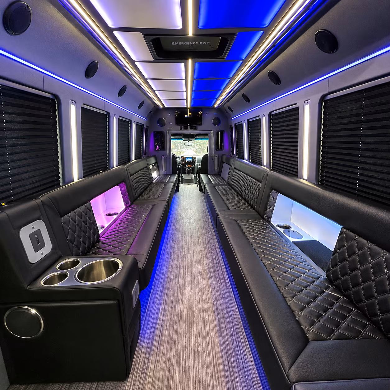 duluth party bus rental interior